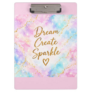 Porte-bloc Rêve Créer Étincelle Pastel Aquarelle Or Rose