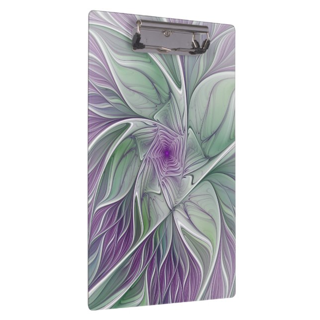Porte-bloc Rêve de fleurs, Abstrait violet vert Fractal Art (Swatch)