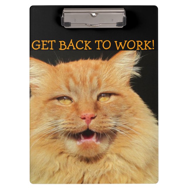 Porte-bloc Revenir au travail Chat de chef (Devant)