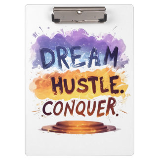 Porte-bloc Rêvez. Hustle. Conquérir. - Typographie motivation