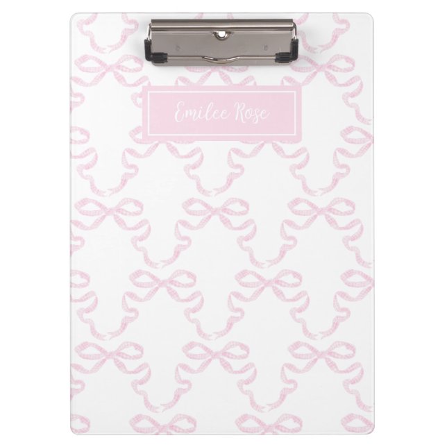 Porte-bloc Ribbonerie en aquarelle Preppy personnalisée (Devant)