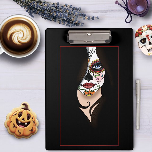 Porte-bloc Rosa Sugar Skull Portrait (Créateur téléchargé)
