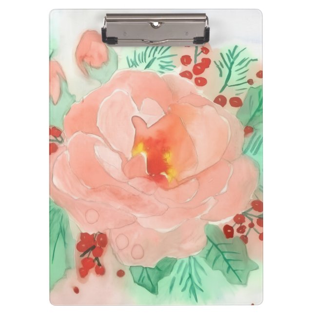 Porte-bloc Rose aquarelle française (Devant)