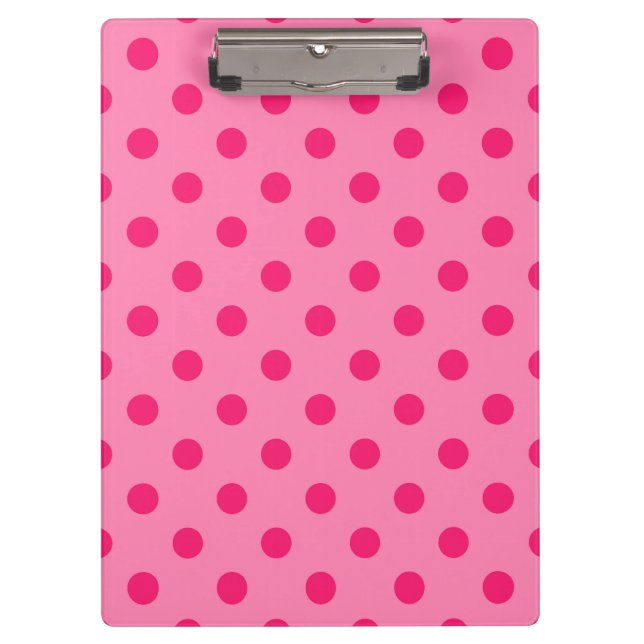 Porte-bloc Rose Chaud Sur Pois Rose Design Motif (Devant)