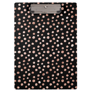 Porte-bloc Rose Doré Rose Clair Bronze Points Noir Chic
