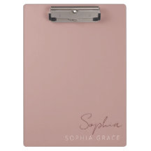 Rose Dusty customisé Monogramme moderne Nom