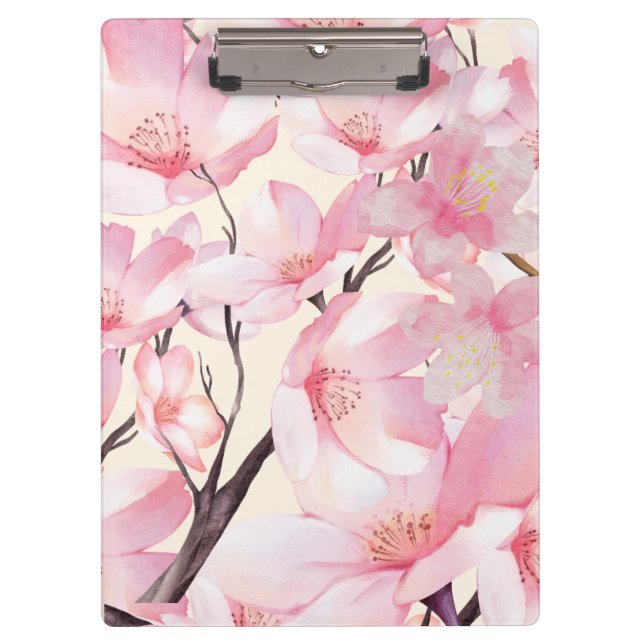 Porte-bloc Rose esthétique Sakura Cerisier Fleur rose (Devant)