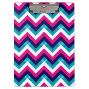 Porte-bloc Rose et motif géométrique bleu de Chevron