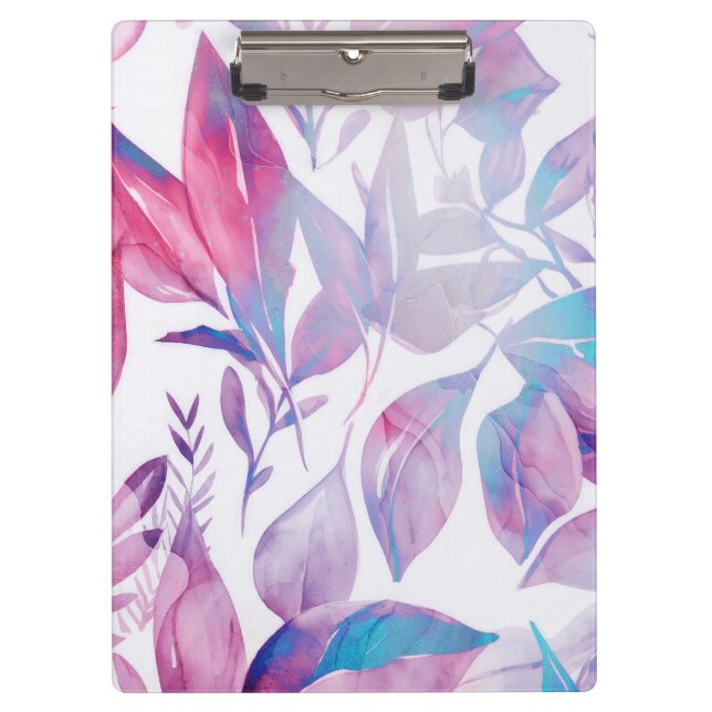 Porte-bloc Rose, Feuilles d'aquarelle de lavande (Devant)