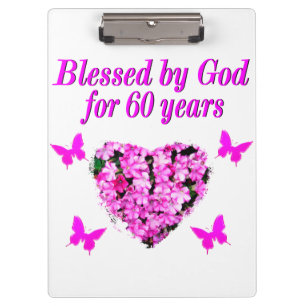 PORTE-BLOC ROSE FLORALE CHRÉTIEN 60E ANNIVERSAIRE CONCEPTION