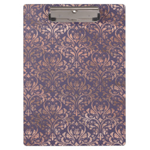 Porte-bloc Rose Gold Glamour et Damassé Lavande