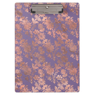 Porte-bloc Rose Gold Glamouruseux et floral lavande