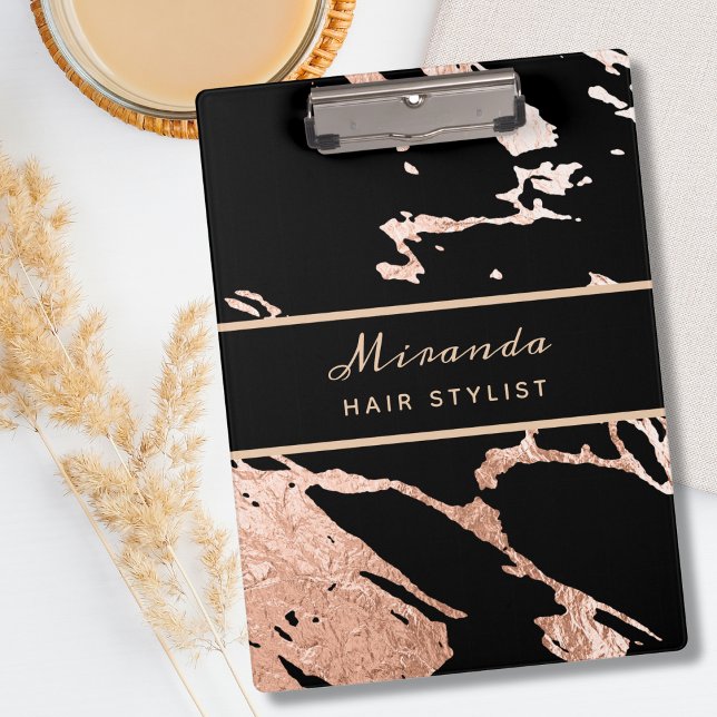 Porte-bloc Rose Gold Minimalist Luxury Pink Marble Motif (Créateur téléchargé)