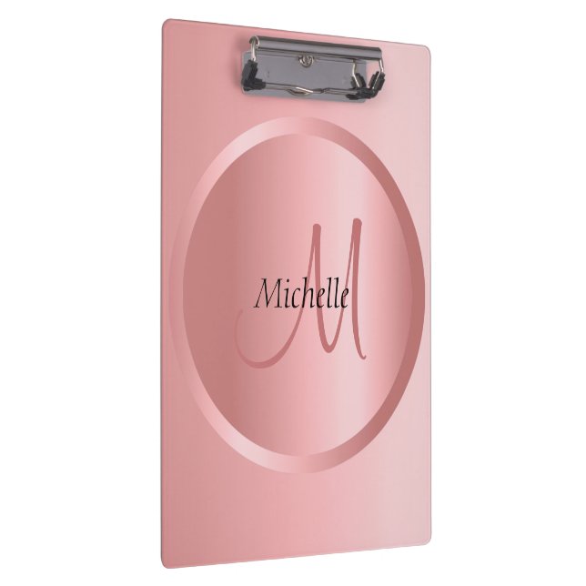 Porte-bloc Rose Gold Monogramme Moderne Élégant Modèle (Swatch)