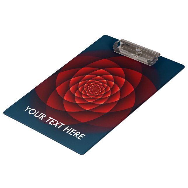 Porte-bloc Rose Kaleidoscope rouge + votre texte (Incliné)