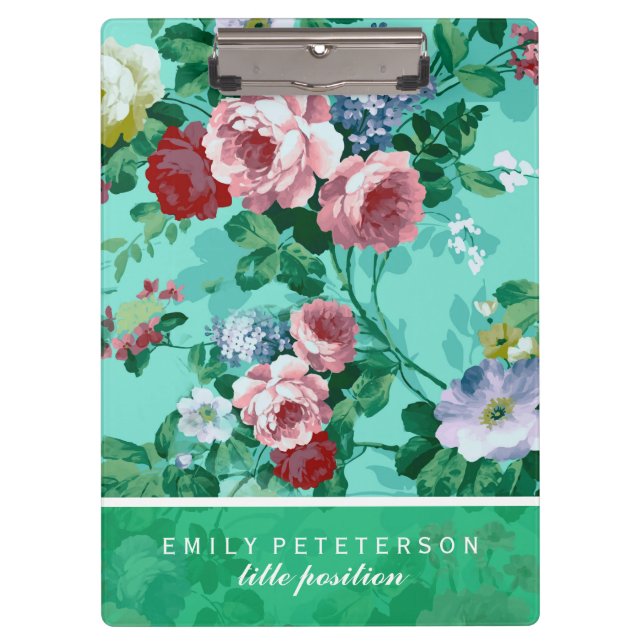 Porte-bloc Roses et fleurs colorés (Devant)
