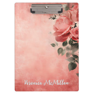 Porte-bloc Roses roses et Arrière - plan rose