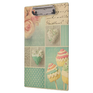 Porte-bloc roses roses turquoises chics minables vintages