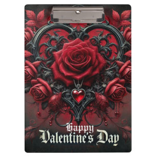 Porte-bloc roses rouges gothiques Saint-Valentin