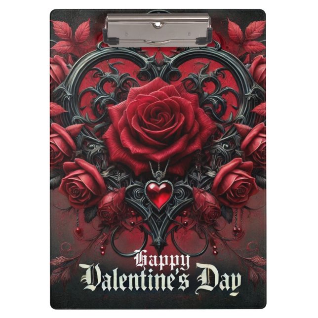 Porte-bloc roses rouges gothiques Saint-Valentin (Devant)