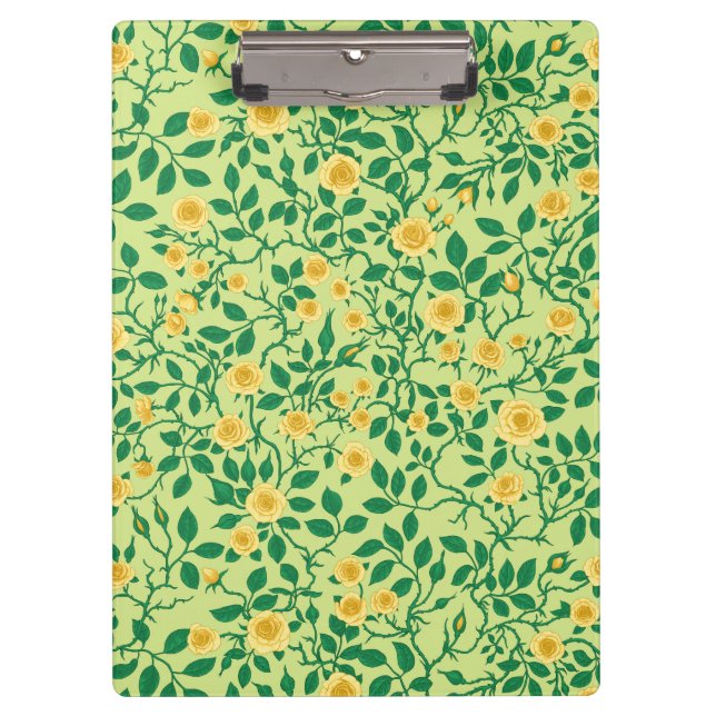 Porte-bloc Roses sauvages en jaune et vert (Devant)