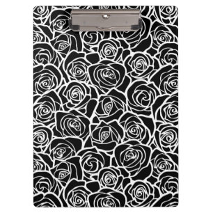 Porte-bloc Roses Vintages en noir et blanc