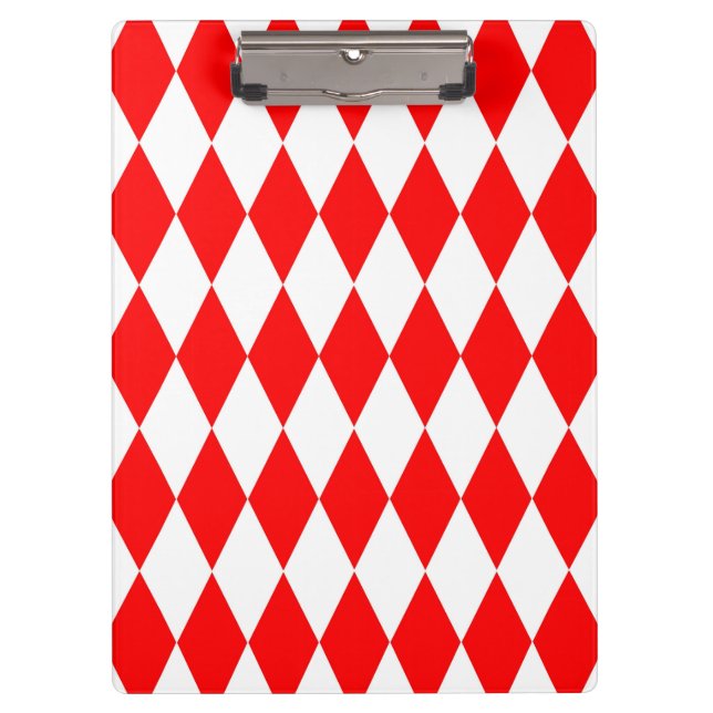 Porte-bloc Rouge blanc Arlequin Diamants Checkers Design (Devant)