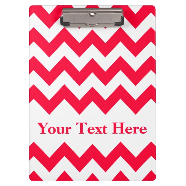 Porte-bloc Rouge Bold Chevron avec texte personnalisable (Devant)