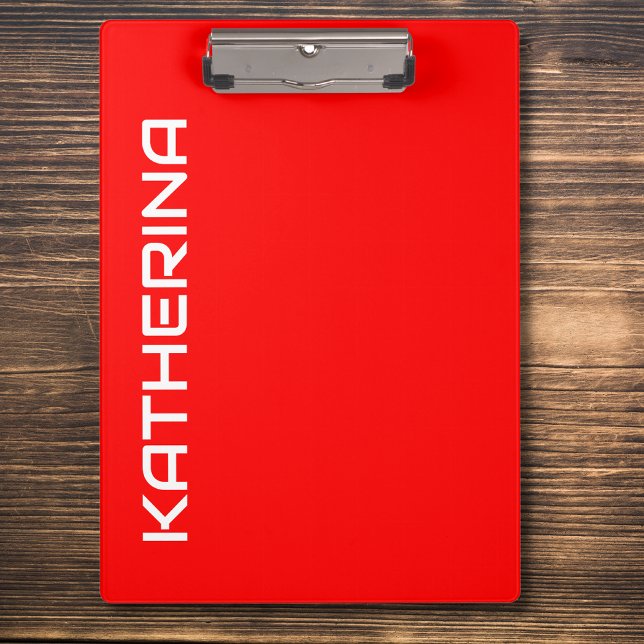 Porte-bloc Rouge Uni | Nom Classique Blanc (Créateur téléchargé)