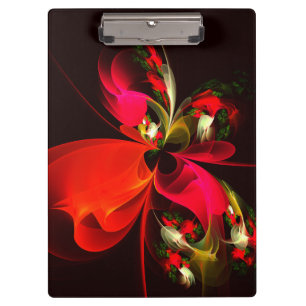 Porte-bloc Rouge Vert Floral Moderne Art Abstrait Motif #02