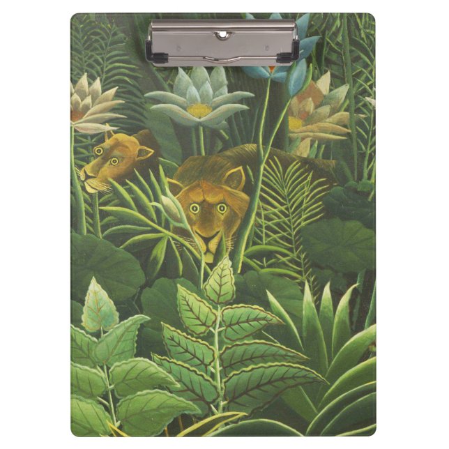 Porte-bloc Rousseau Tropical Jungle Lion Peinture (Devant)