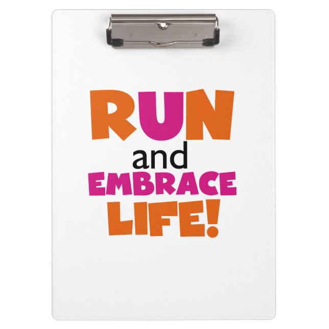 Porte-bloc Run and Embrassez Life Orange Pink (Devant)