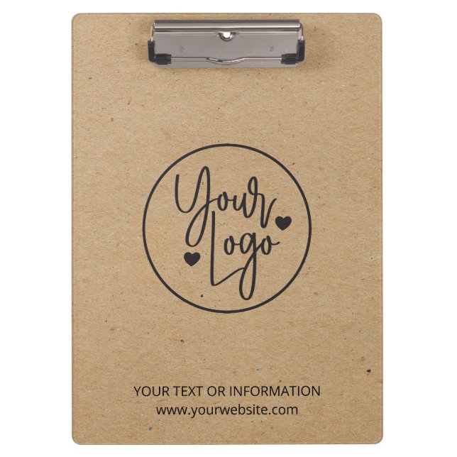 Porte-bloc Rustic Kraft Business Logo Entreprise (Devant)