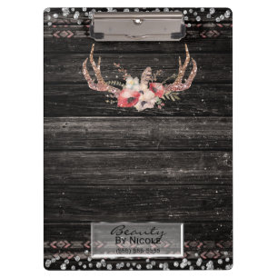 Porte-bloc Rustique Glamor Boho Antlers Crâne Personnalisé