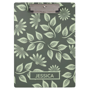 Porte-bloc Sage Élégant Floral Vintage Personnalisé