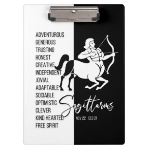 Porte-bloc Sagittarius signe Zodiac Porte - bloc noir et blan