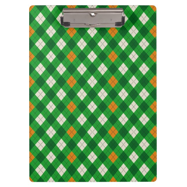 Porte-bloc Saint-Patrick d'argyle aux couleurs irlandaises (Devant)