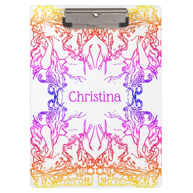 Porte-bloc Salon Art nouveau Alphonse Mucha coloré (Devant)