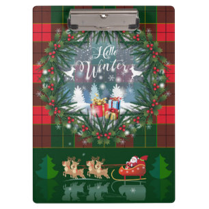 Porte-bloc Santa Claus en traîneau à chiens conduit par des r