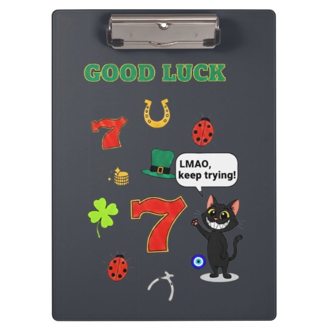 Porte-bloc Sarcastic black cat  and Lucky charms (Devant)