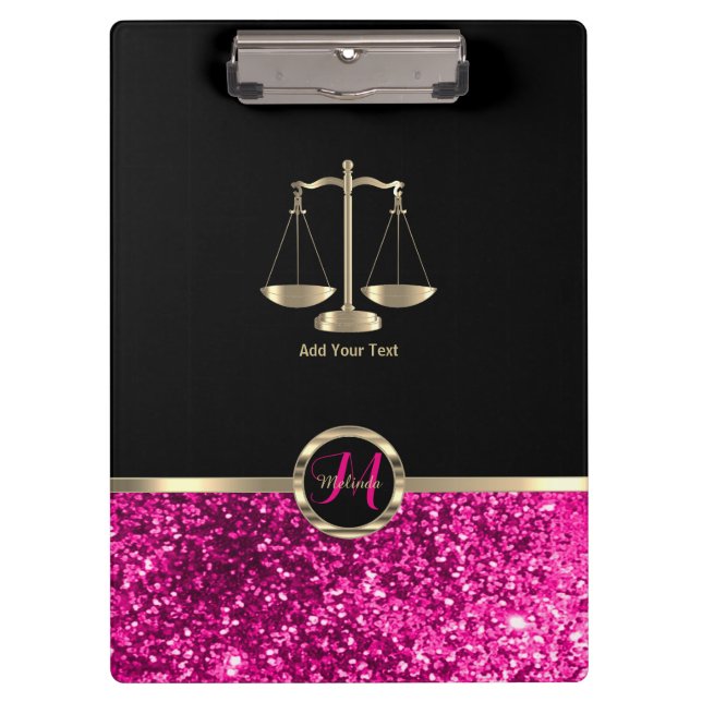 Porte-bloc Scales de justice - Monogramme Parties scintillant (Devant)