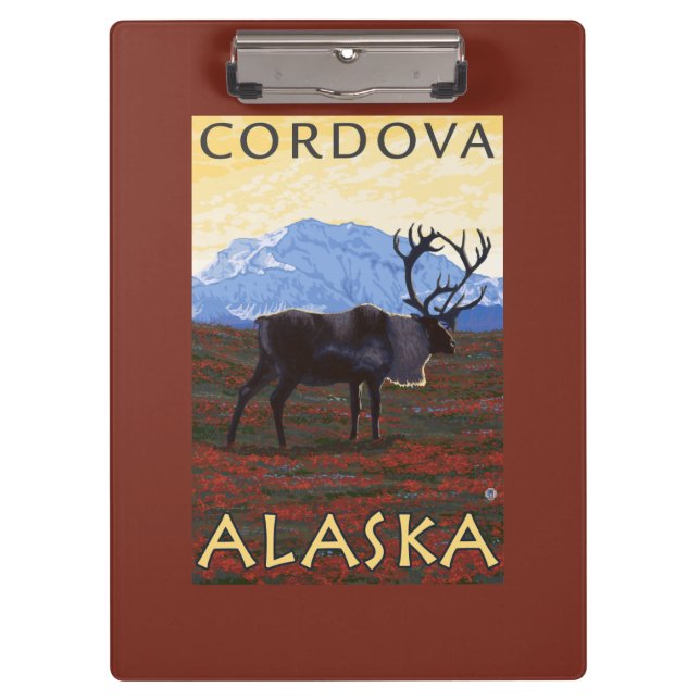Porte-bloc Scène de caribou - Cordova, Alaska (Devant)