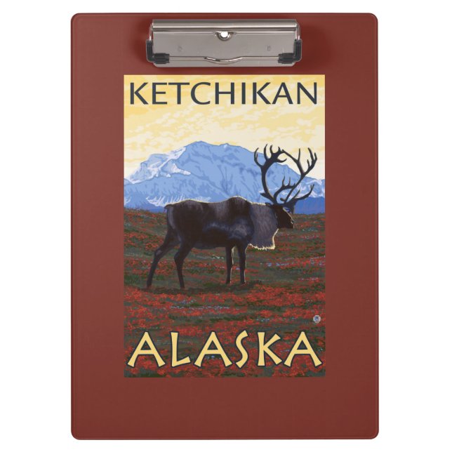 Porte-bloc Scène de caribou - Ketchikan, Alaska (Devant)