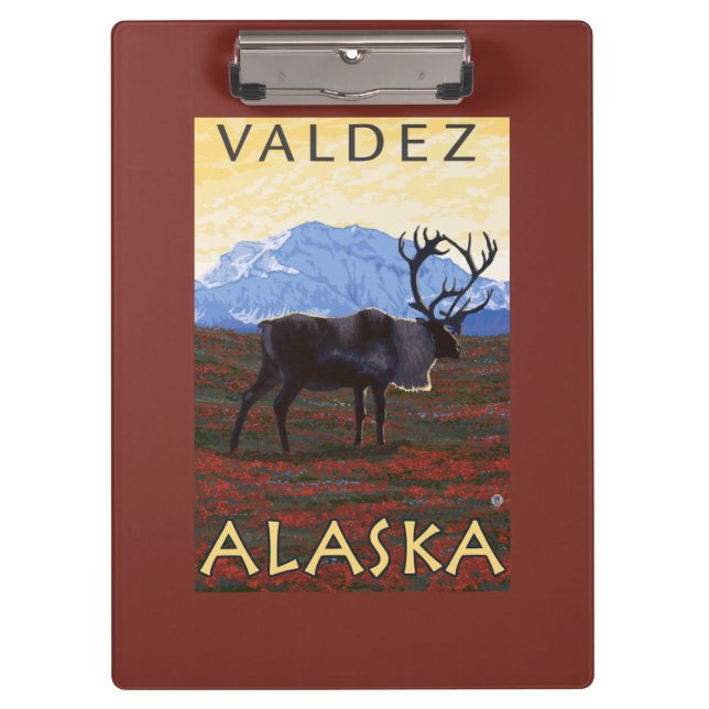 Porte-bloc Scène de caribou - Valdez, Alaska (Devant)