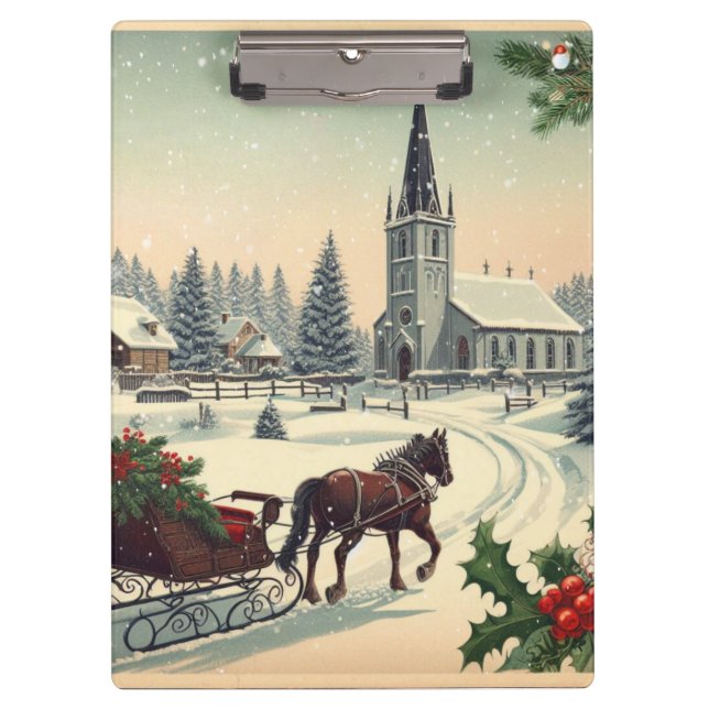 Porte-bloc Scène de Noël classique/Vintage (Devant)
