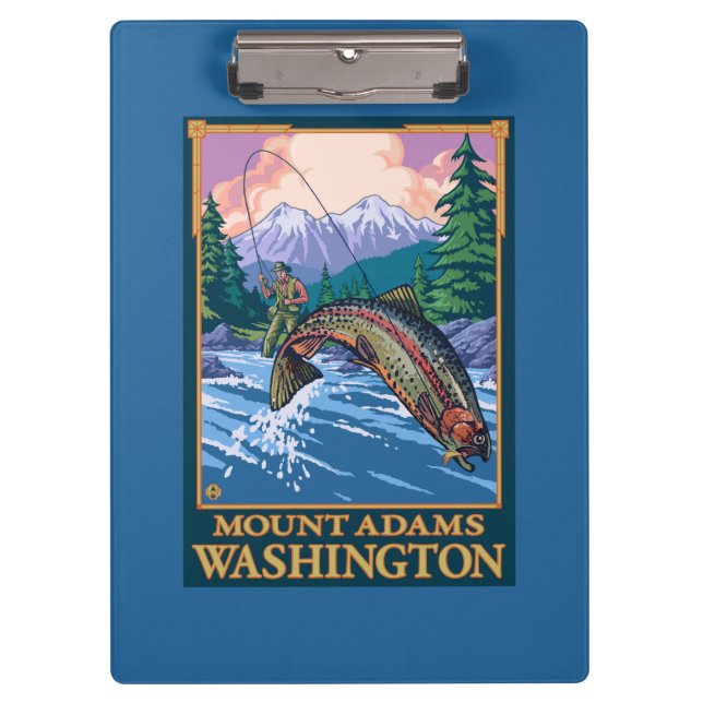 Porte-bloc Scène de pêche de mouche - bâti Adams, Washington (Devant)