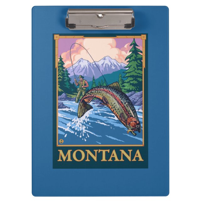 Porte-bloc Scène de pêche de mouche - Montana (Devant)