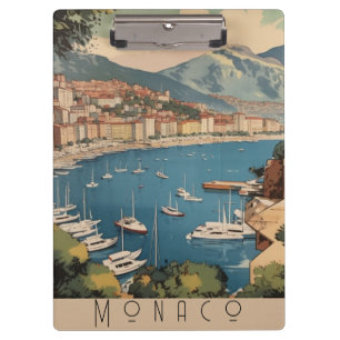 Porte-bloc Scène de voyage vintage à Monaco avec texte person