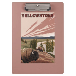 Porte-bloc Scène de YellowstoneBison