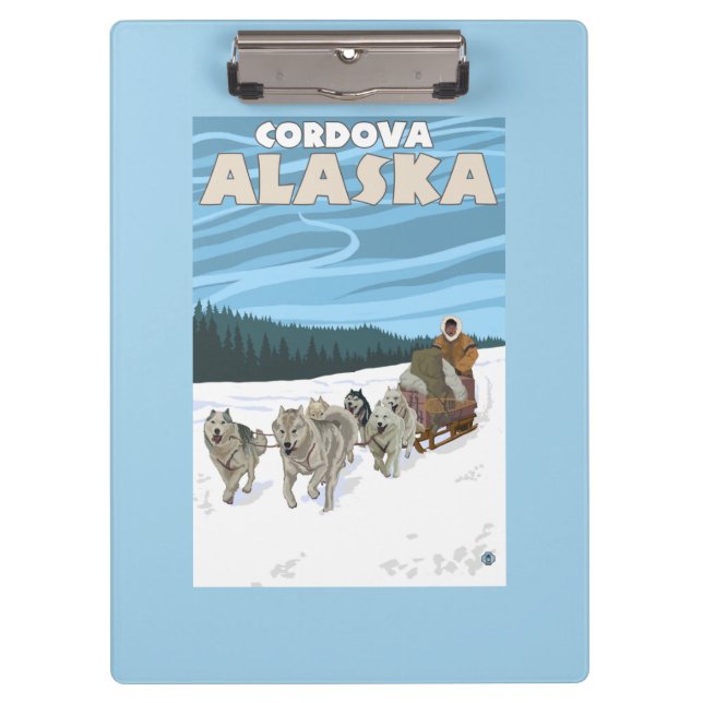 Porte-bloc Scène Sledding de chien - Cordova, Alaska (Devant)